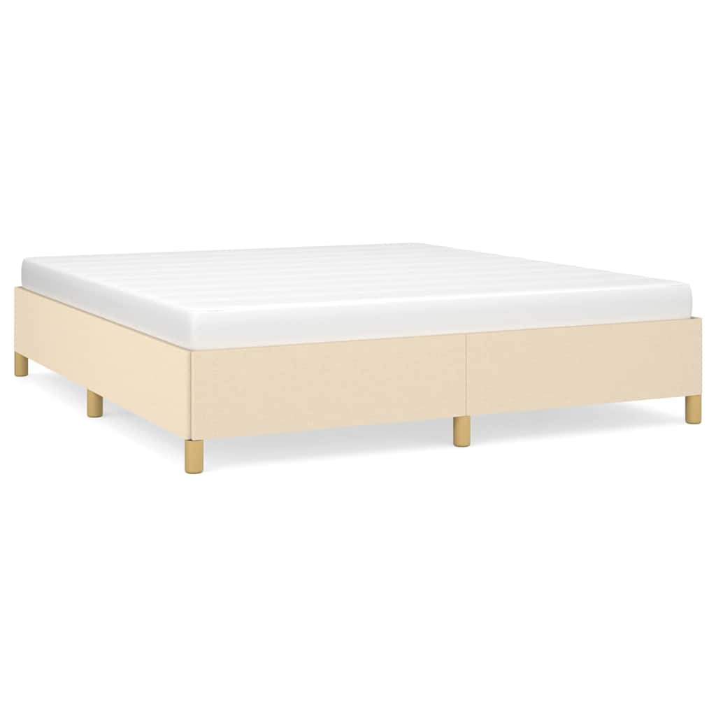 Struttura Letto a Rete a Molle Crema 160x200 cm in Tessuto