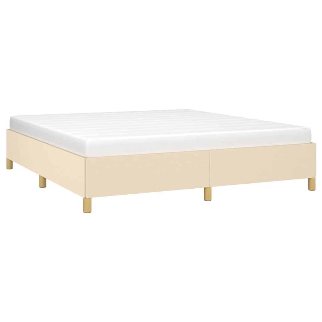Struttura Letto a Rete a Molle Crema 160x200 cm in Tessuto