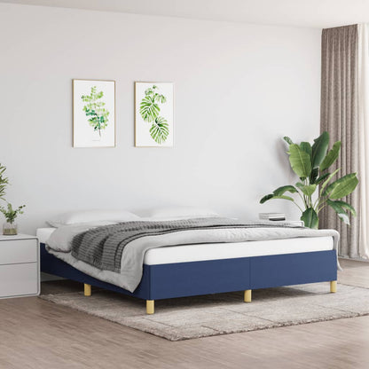 Struttura Letto a Rete a Molle Blu 160x200 cm in Tessuto | homemem39