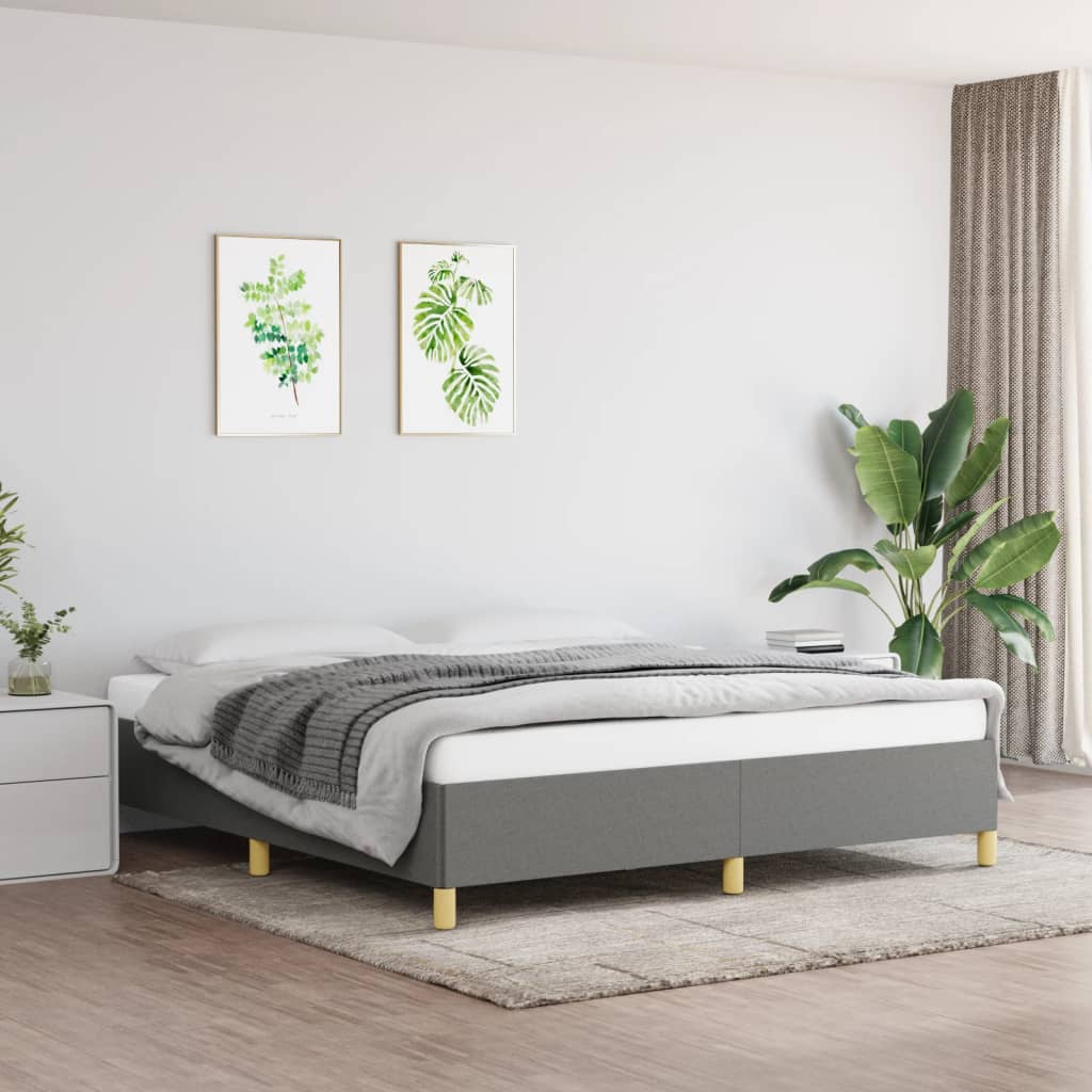 Struttura Letto a Rete a Molle Grigio Scuro 180x200 cm Tessuto | homemem39