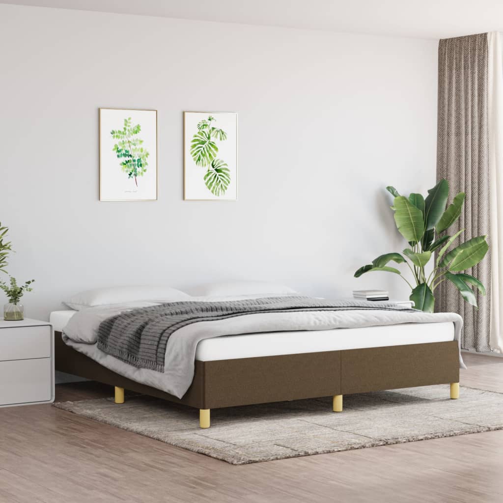 Struttura Letto a Rete a Molle Marrone Scuro 180x200 cm Tessuto | homemem39