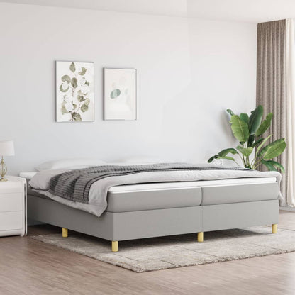 Struttura Letto a Rete a Molle Grigio Chiaro 200x200 cm Tessuto | homemem39