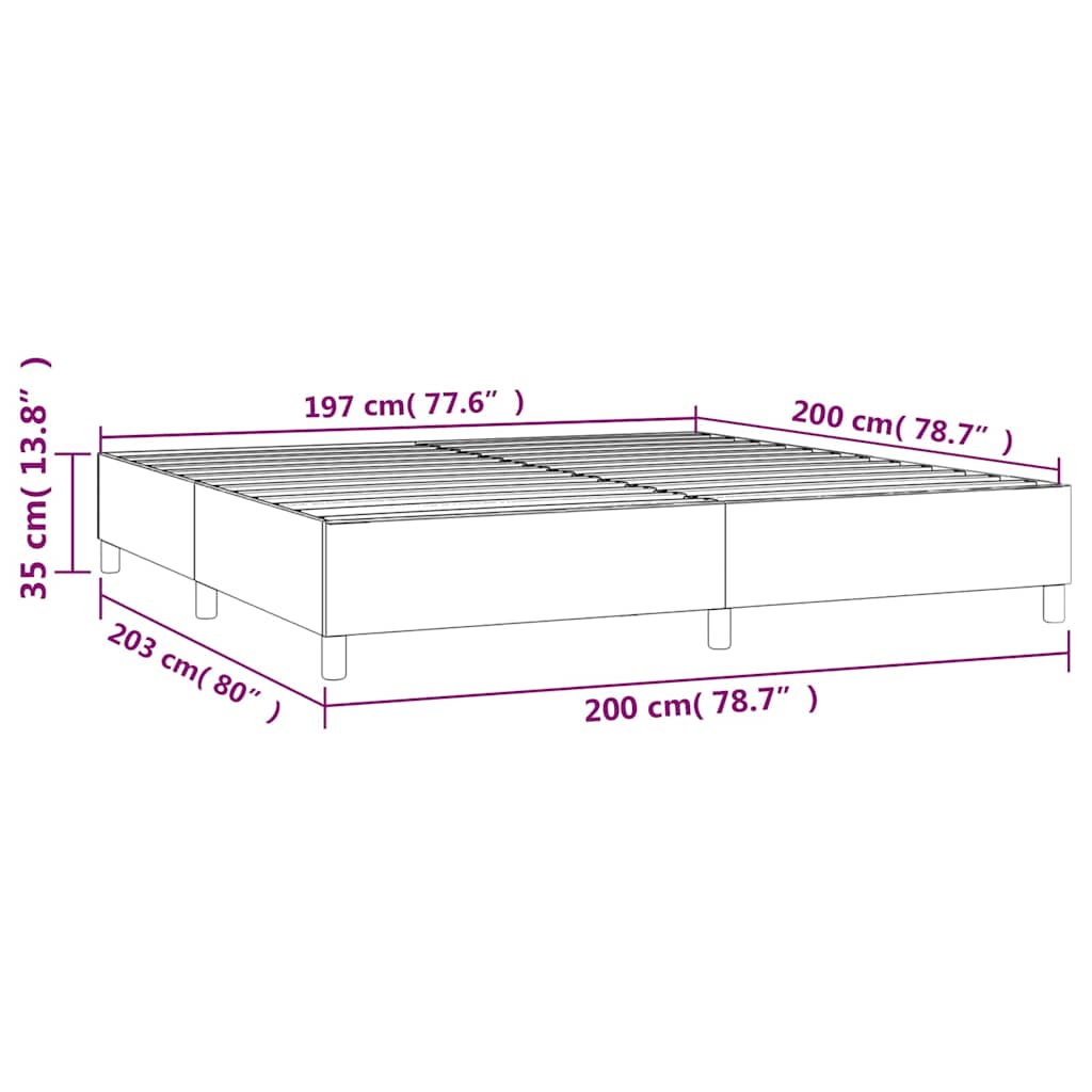 Struttura Letto a Rete a Molle Tortora 200x200 cm in Tessuto