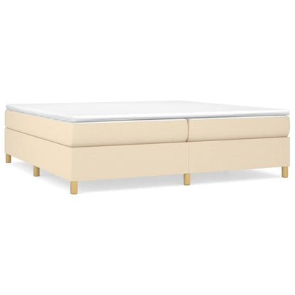 Struttura Letto a Rete a Molle Crema 200x200 cm in Tessuto