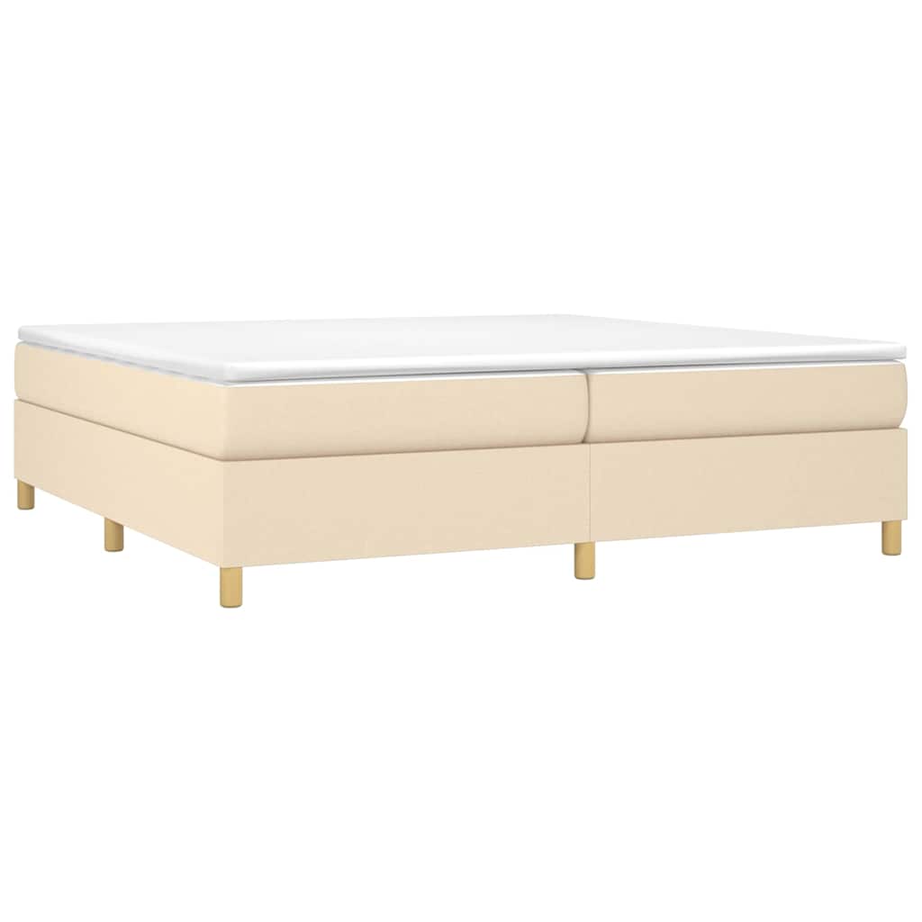 Struttura Letto a Rete a Molle Crema 200x200 cm in Tessuto