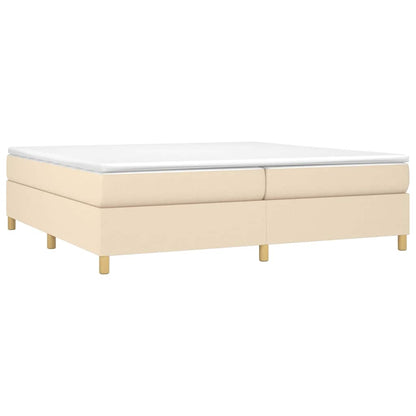 Struttura Letto a Rete a Molle Crema 200x200 cm in Tessuto
