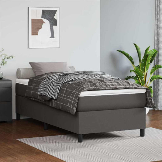 Struttura Letto a Rete a Molle Grigio 80x200 cm in Similpelle