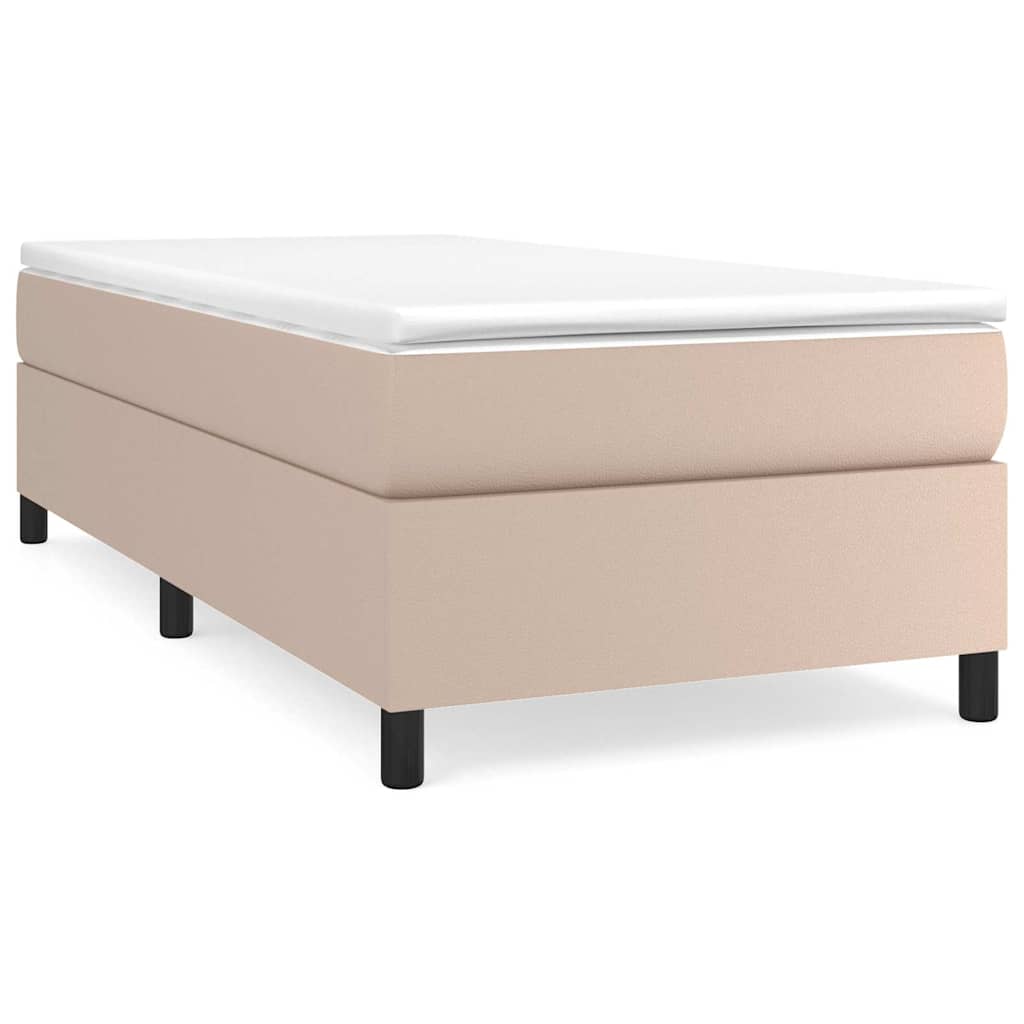 Struttura Letto a Rete a Molle Cappuccino 80x200 cm Similpelle