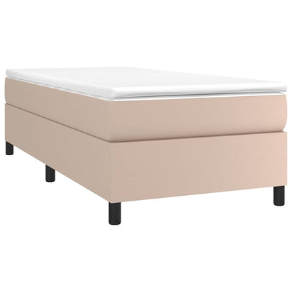 Struttura Letto a Rete a Molle Cappuccino 80x200 cm Similpelle