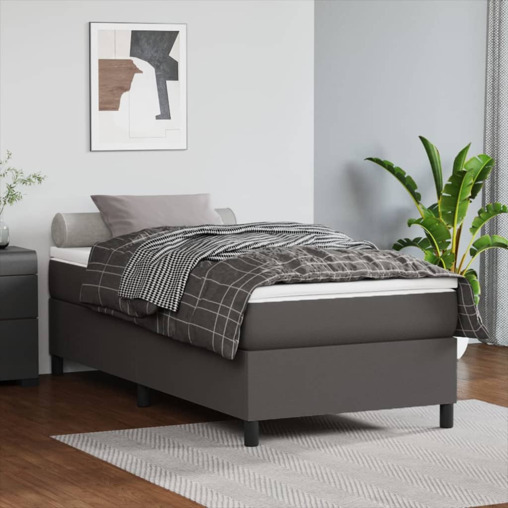 Struttura Letto a Rete a Molle Grigio 90x190 cm in Similpelle | homemem39