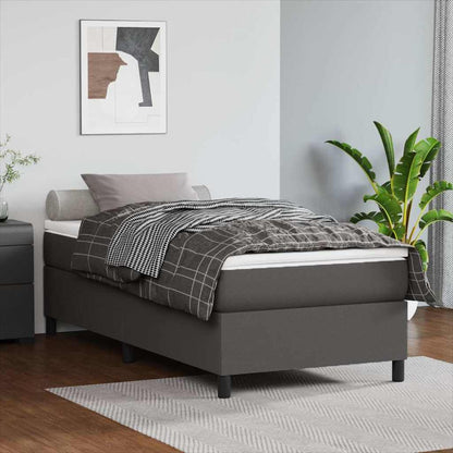 Struttura Letto a Rete a Molle Grigio 90x190 cm in Similpelle