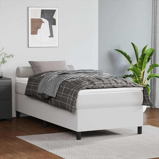 Struttura Letto a Rete a Molle Bianco 90x200 cm in Similpelle