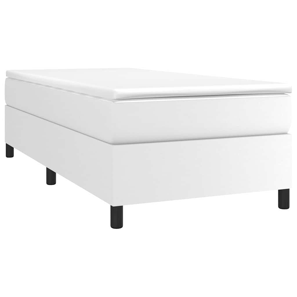 Struttura Letto a Rete a Molle Bianco 100x200 cm in Similpelle