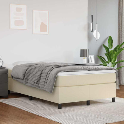 Struttura Letto a Rete a Molle Crema 120x200 cm in Similpelle