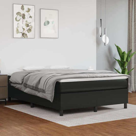 Struttura Letto a Rete a Molle Nero 140x190 cm in Similpelle