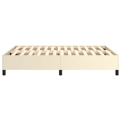 Struttura Letto a Rete a Molle Crema 140x190 cm in Similpelle