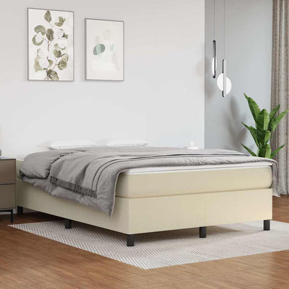 Struttura Letto a Rete a Molle Crema 140x190 cm in Similpelle