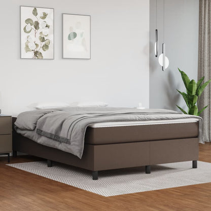 Struttura Letto a Rete a Molle Marrone 140x190 cm in Similpelle - homemem39