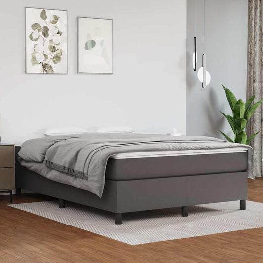 Struttura Letto a Rete a Molle Grigio 140x190 cm in Similpelle