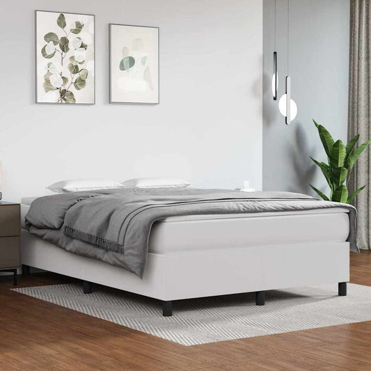 Struttura Letto a Rete a Molle Bianco 140x200 cm in Similpelle