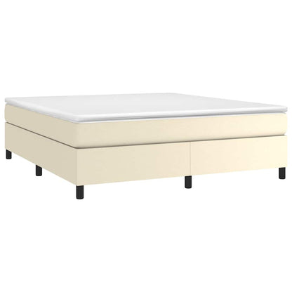 Struttura Letto a Rete a Molle Crema 160x200 cm in Similpelle