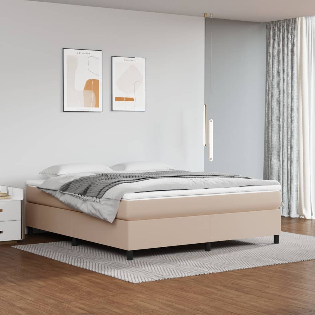 Struttura Letto a Rete a Molle Cappuccino 160x200 cm in Similpelle - homemem39