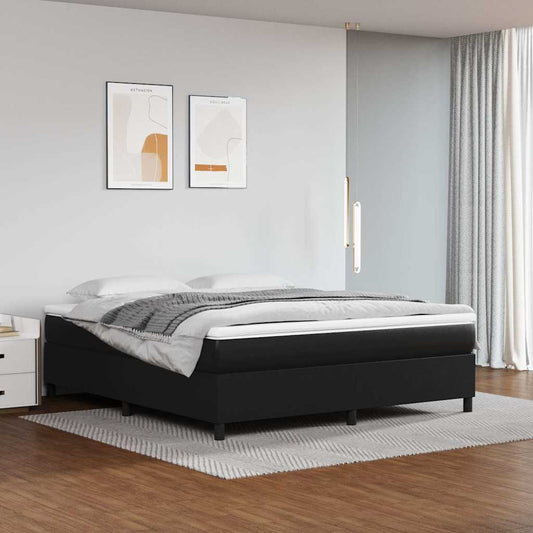 Struttura Letto a Rete a Molle Nero 180x200 cm in Similpelle
