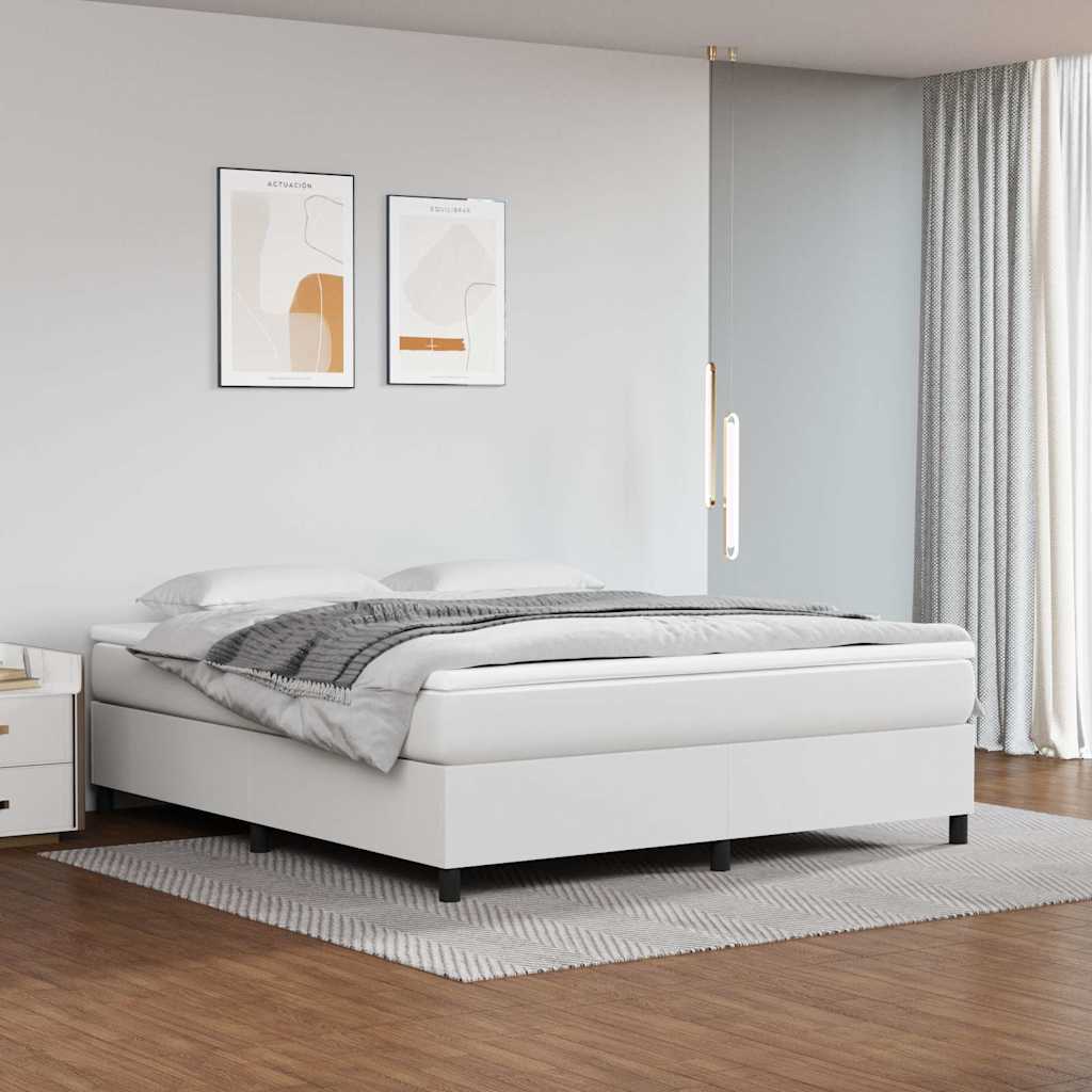 Struttura Letto a Rete a Molle Bianco 180x200 cm in Similpelle