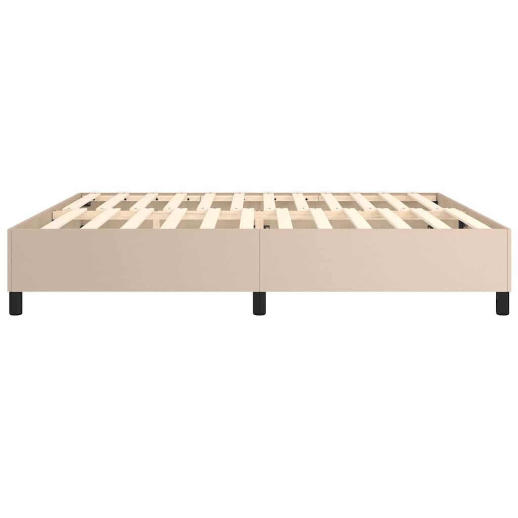 Struttura Letto a Rete a Molle Cappuccino 200x200 cm Similpelle