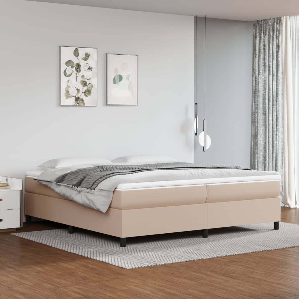 Struttura Letto a Rete a Molle Cappuccino 200x200 cm in Similpelle - homemem39