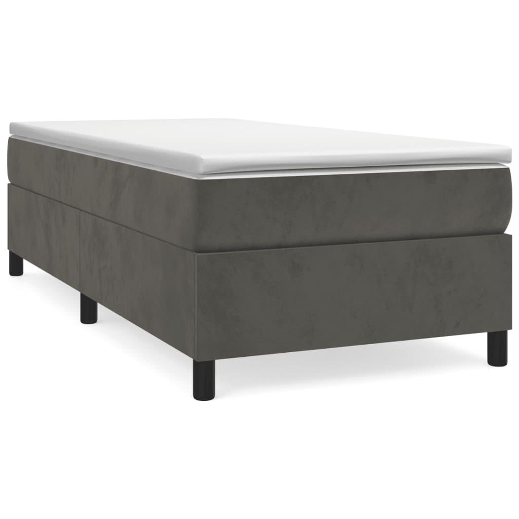 Struttura Letto a Rete a Molle Grigio Scuro 80x200 cm Velluto - homemem39