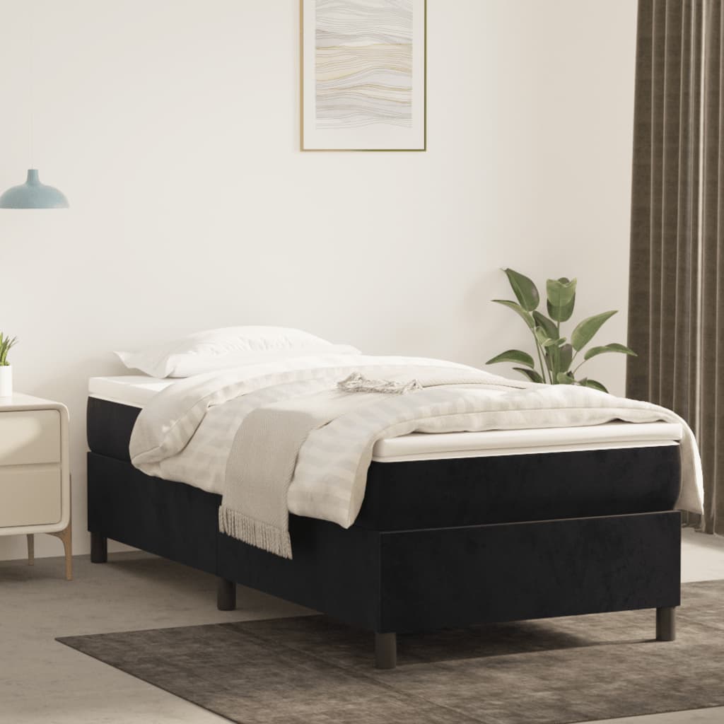 Struttura Letto a Rete a Molle Nero 80x200 cm in Velluto - homemem39