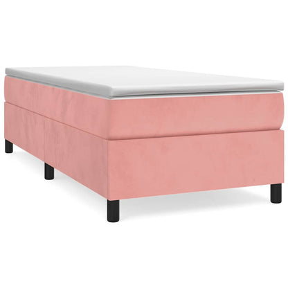 Struttura Letto a Rete a Molle Rosa 80x200 cm in Velluto