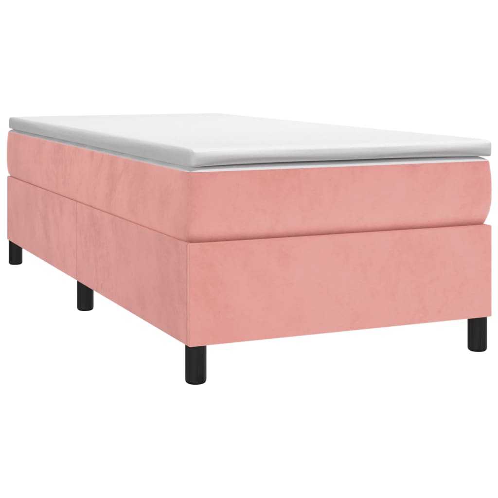 Struttura Letto a Rete a Molle Rosa 80x200 cm in Velluto | homemem39