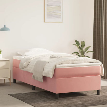 Struttura Letto a Rete a Molle Rosa 80x200 cm in Velluto | homemem39