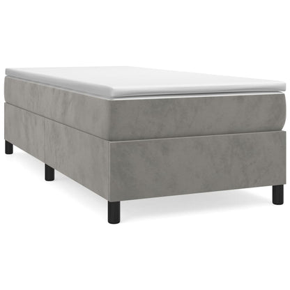 Struttura Letto a Rete a Molle Grigio Chiaro 90x190 cm Velluto - homemem39