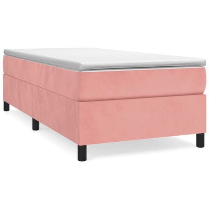 Struttura Letto a Rete a Molle Rosa 90x190 cm in Velluto - homemem39