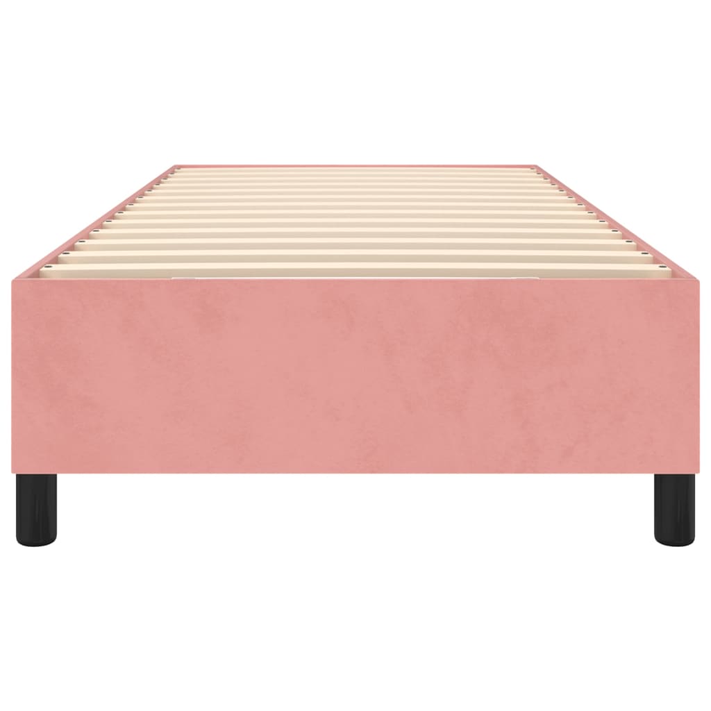 Struttura Letto a Rete a Molle Rosa 90x190 cm in Velluto - homemem39