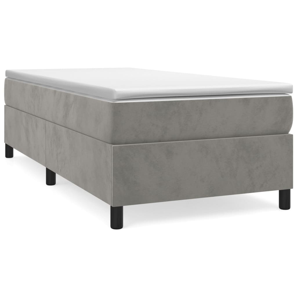 Struttura Letto a Rete a Molle Grigio Chiaro 90x200 cm Velluto - homemem39