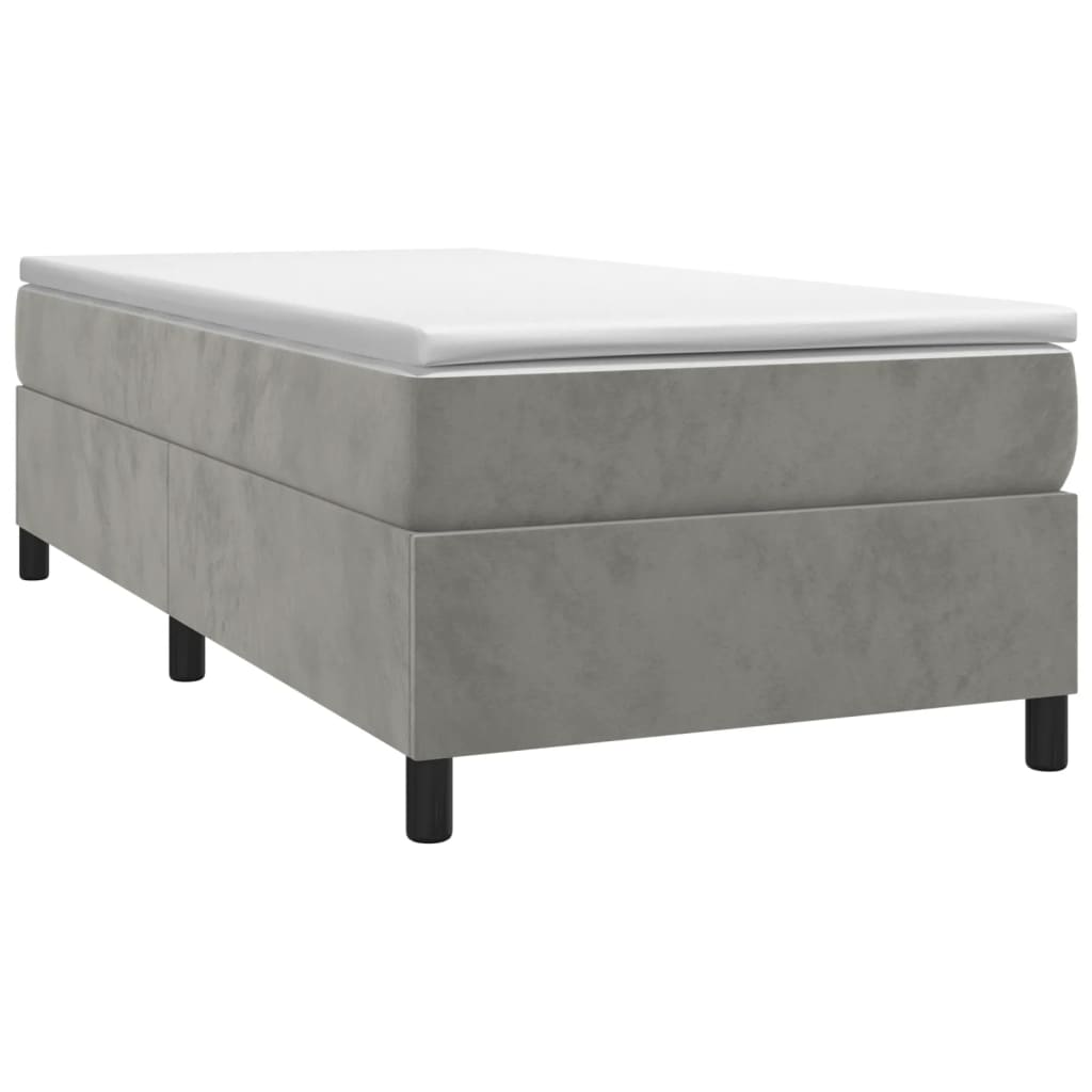 Struttura Letto a Rete a Molle Grigio Chiaro 90x200 cm Velluto - homemem39