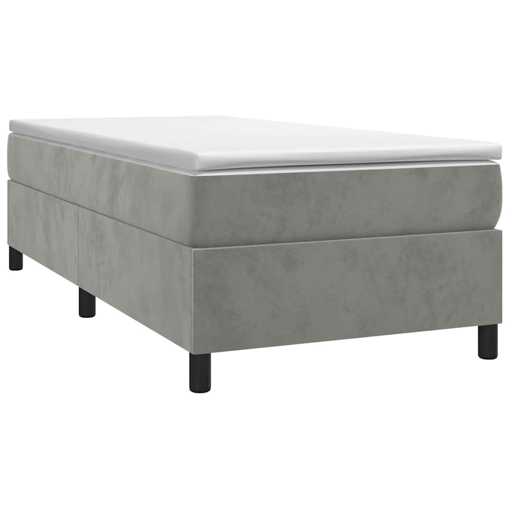 Struttura Letto a Rete a Molle Grigio Chiaro 90x200 cm Velluto