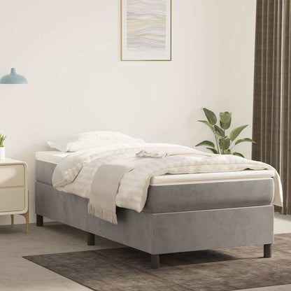 Struttura Letto a Rete a Molle Grigio Chiaro 90x200 cm Velluto