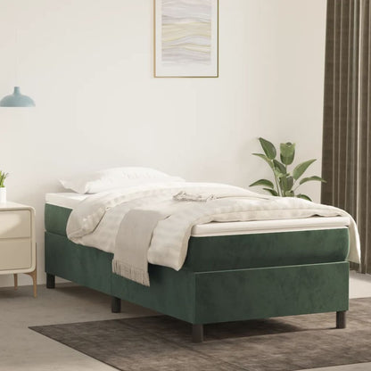 Struttura Letto a Rete a Molle Verde Scuro 90x200 cm in Velluto - homemem39