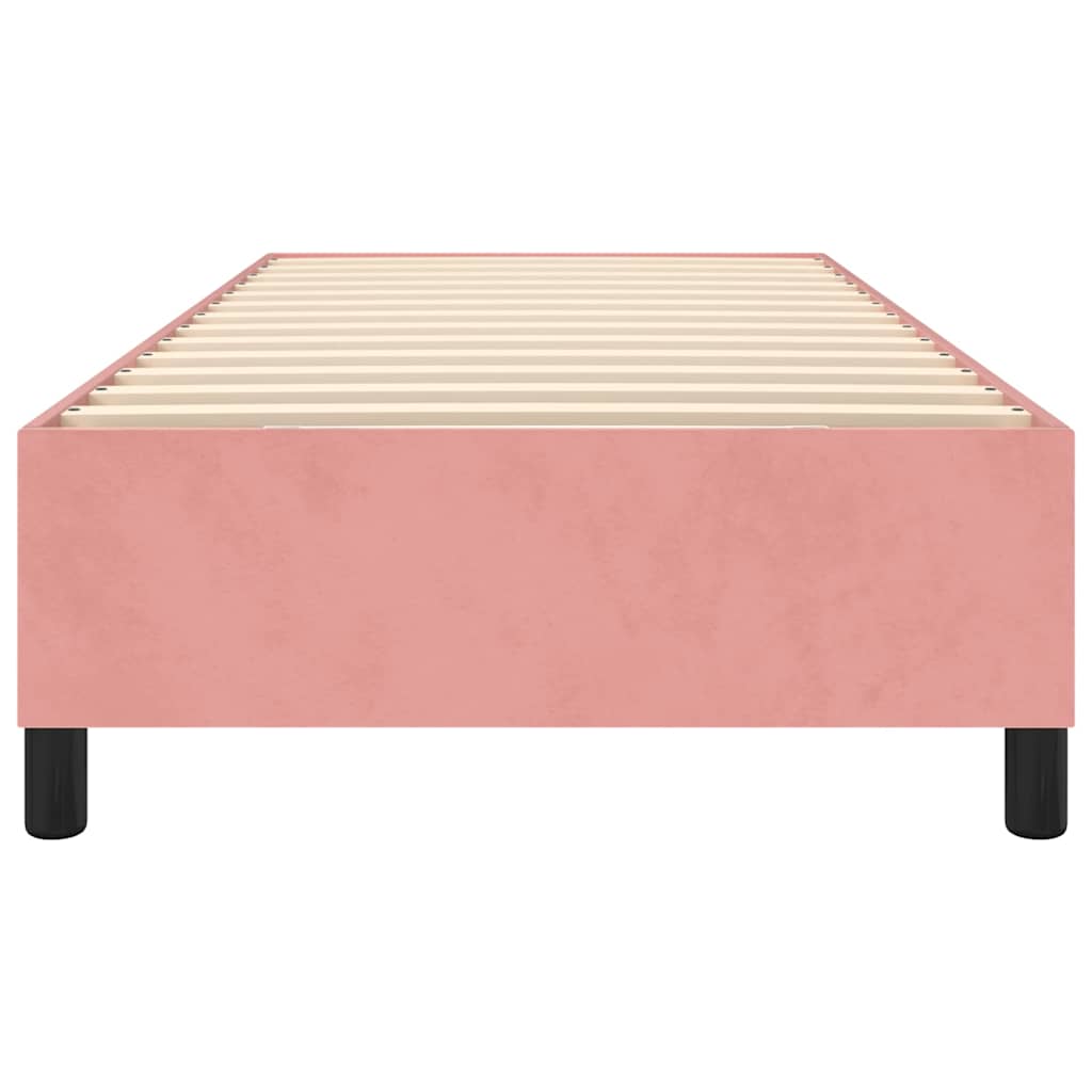 Struttura Letto a Rete a Molle Rosa 90x200 cm in Velluto
