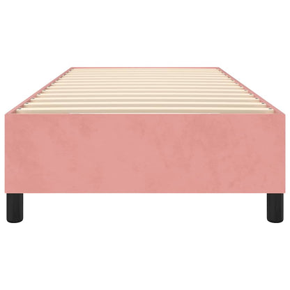 Struttura Letto a Rete a Molle Rosa 90x200 cm in Velluto