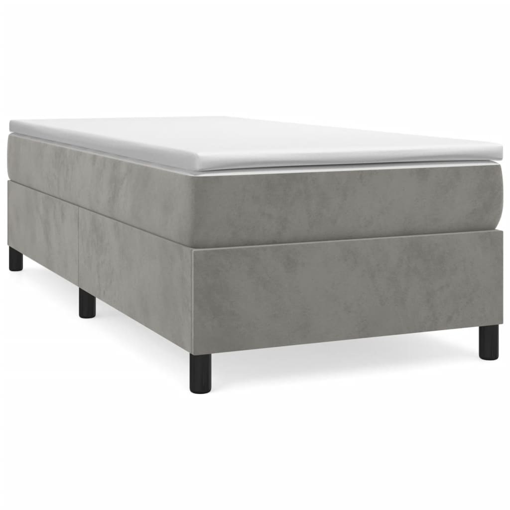 Struttura Letto a Rete a Molle Grigio Chiaro 100x200 cm Velluto - homemem39