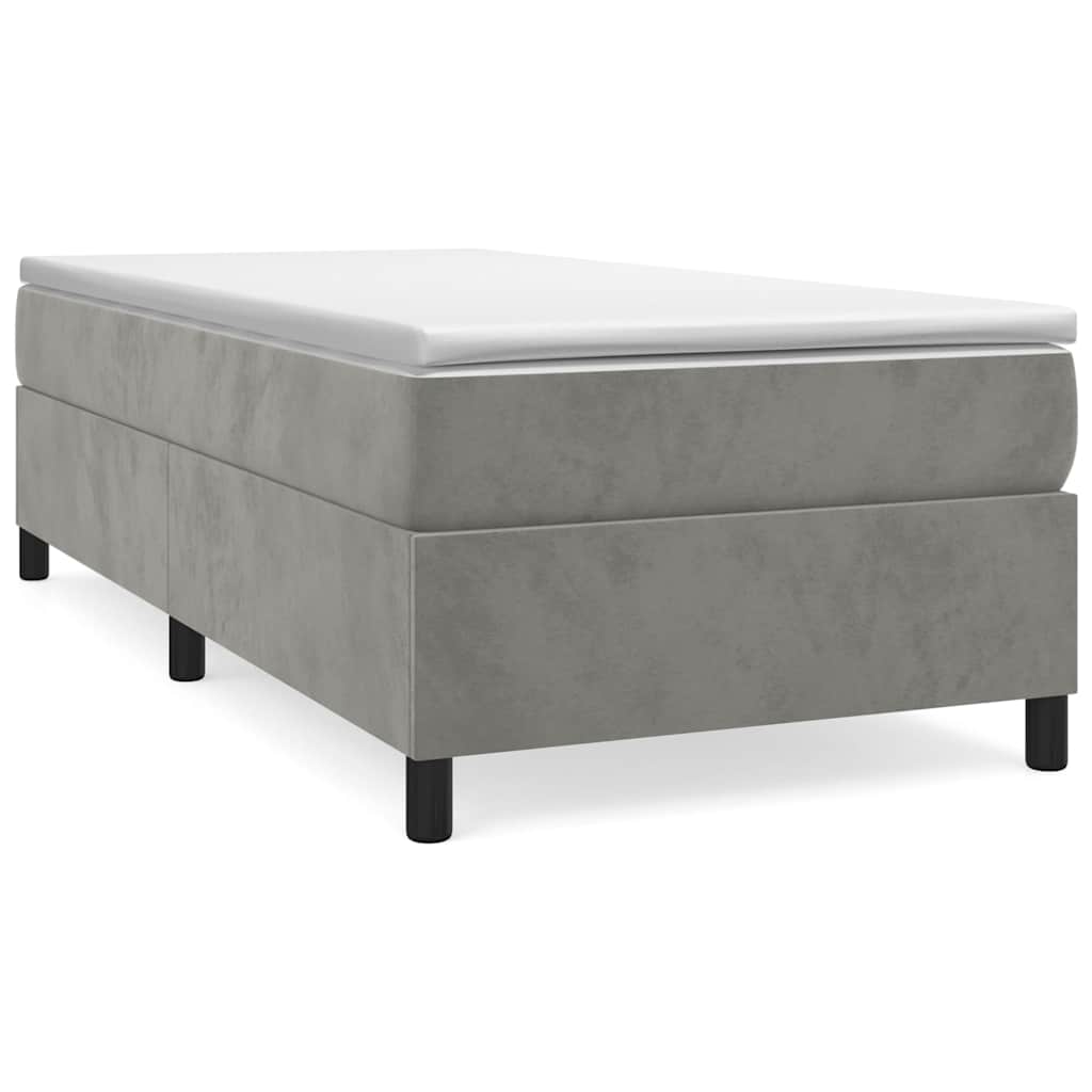 Struttura Letto a Rete a Molle Grigio Chiaro 100x200 cm Velluto