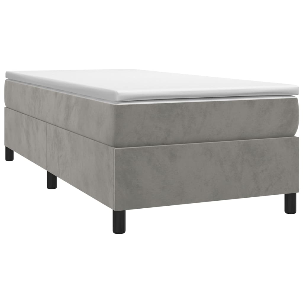 Struttura Letto a Rete a Molle Grigio Chiaro 100x200 cm Velluto - homemem39