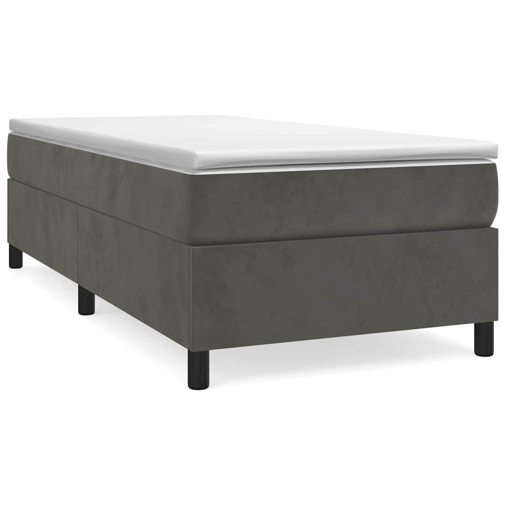 Struttura Letto a Rete a Molle Grigio Scuro 100x200 cm Velluto