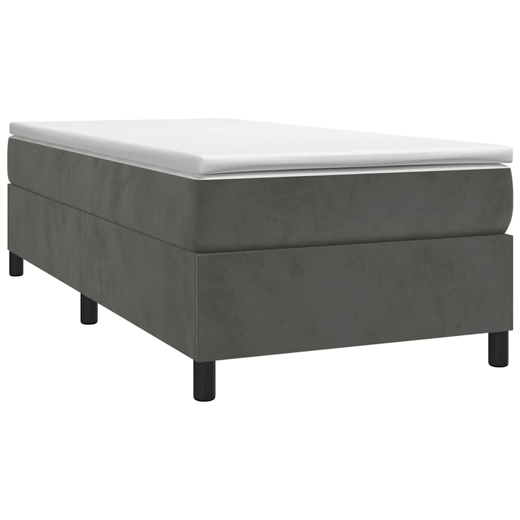 Struttura Letto a Rete a Molle Grigio Scuro 100x200 cm Velluto